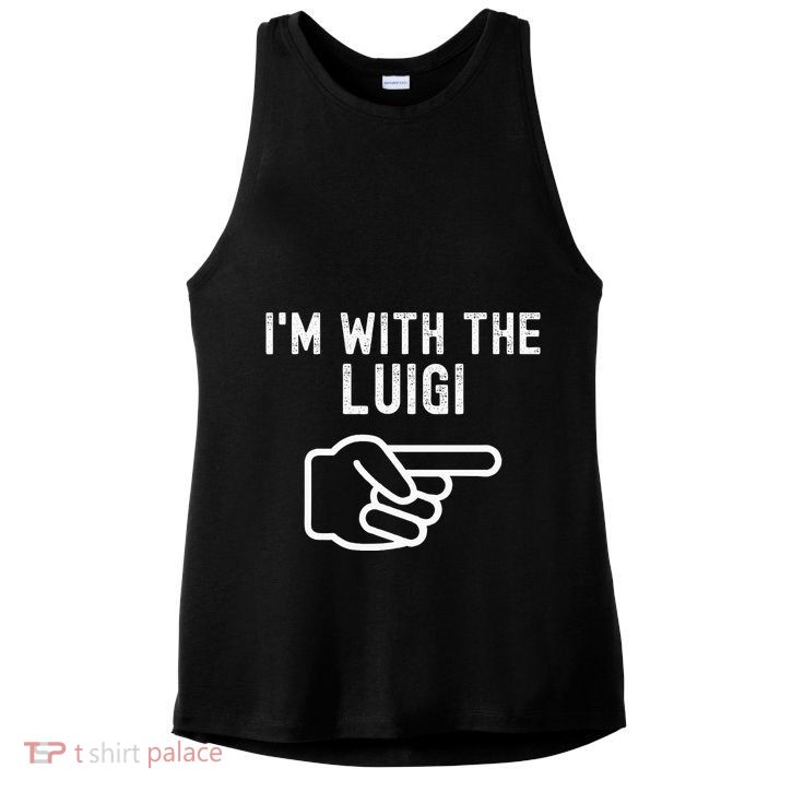 IM With The Luigi Funny Couples Matching Halloween Costume Ladies PosiCharge Tri-Blend Wicking Tank