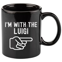 IM With The Luigi Funny Couples Matching Halloween Costume 11oz C Handle Ceramic Mug