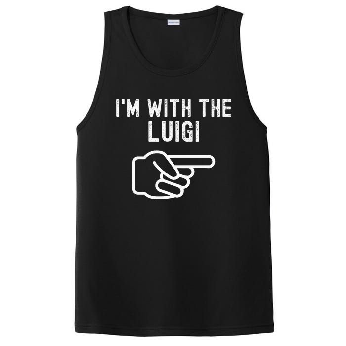 IM With The Luigi Funny Couples Matching Halloween Costume PosiCharge Competitor Tank