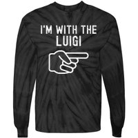 IM With The Luigi Funny Couples Matching Halloween Costume Tie-Dye Long Sleeve Shirt