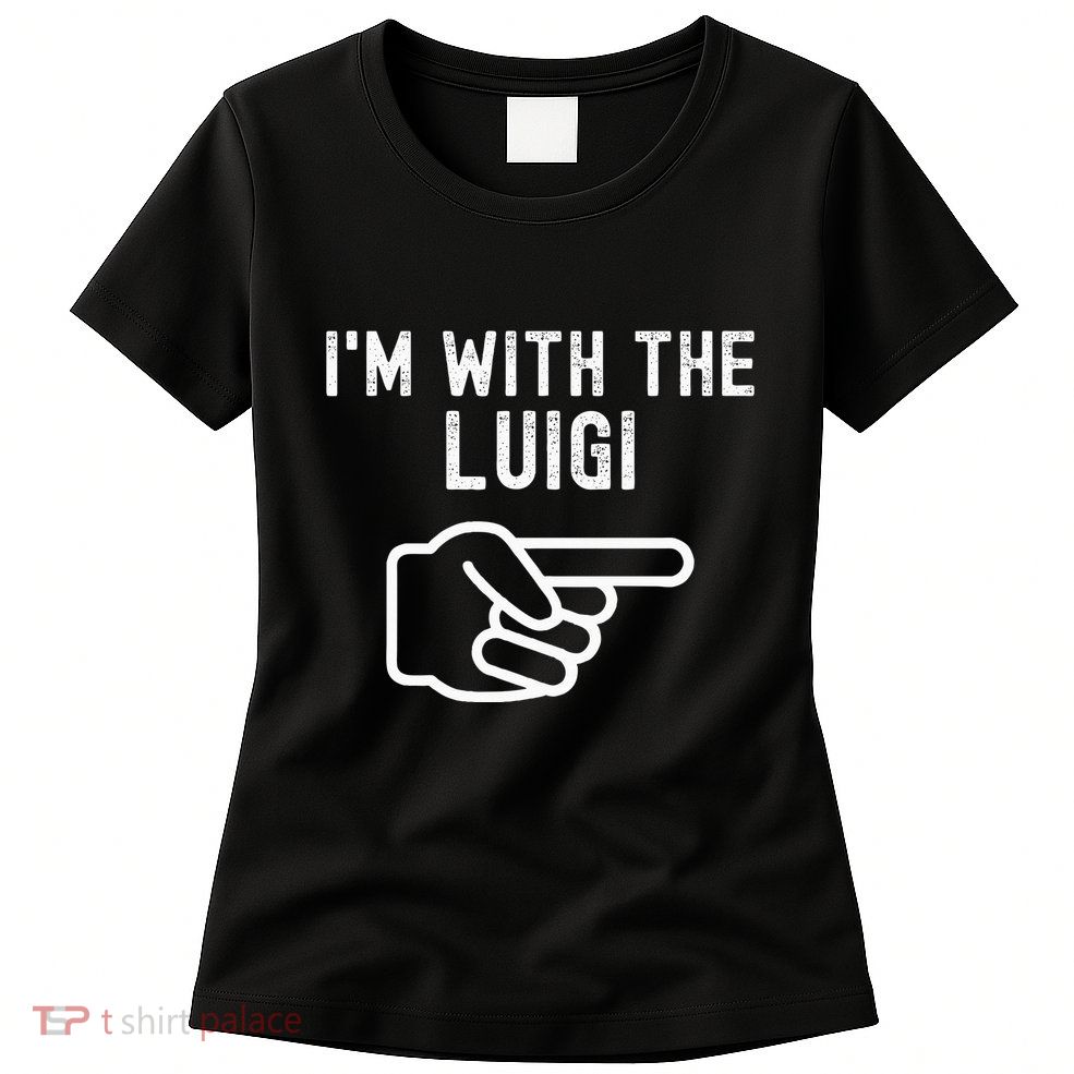 IM With The Luigi Funny Couples Matching Halloween Costume Womens T-Shirt
