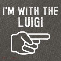 IM With The Luigi Funny Couples Matching Halloween Costume Cotton Canvas Backpack