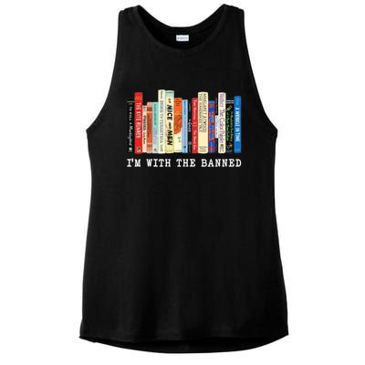 Im With The Banned Banned Books Reading Books Ladies PosiCharge Tri-Blend Wicking Tank