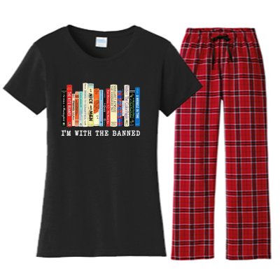 Im With The Banned Banned Books Reading Books Women's Flannel Pajama Set