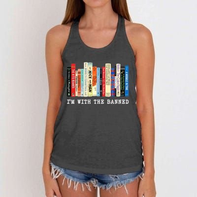 Im With The Banned Banned Books Reading Books Women's Knotted Racerback Tank