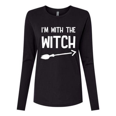 I'm With The Witch Womens Cotton Relaxed Long Sleeve T-Shirt