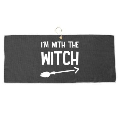 I'm With The Witch Large Microfiber Waffle Golf Towel