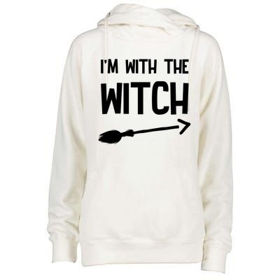 I'm With The Witch Womens Funnel Neck Pullover Hood