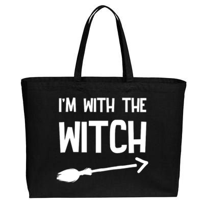 I'm With The Witch Cotton Canvas Jumbo Tote