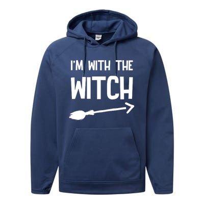 I'm With The Witch Performance Fleece Hoodie