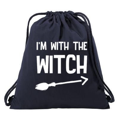 I'm With The Witch Drawstring Bag