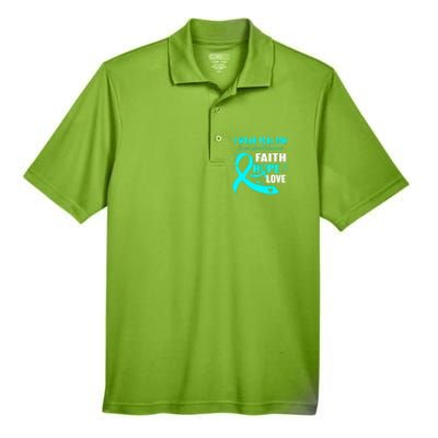 I Wear Teal For Sexual Assault Awareness Funny Gift Men's Origin Performance Pique Polo