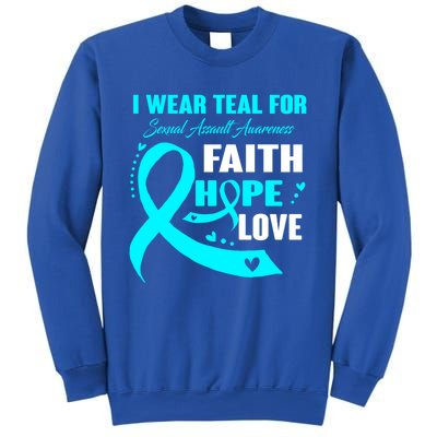 I Wear Teal For Sexual Assault Awareness Funny Gift Sweatshirt