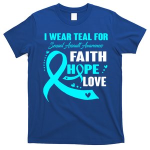 I Wear Teal For Sexual Assault Awareness Funny Gift T-Shirt