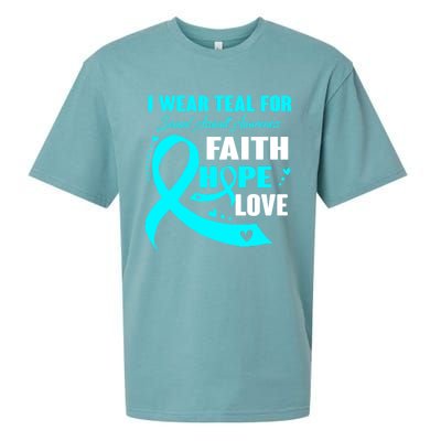 I Wear Teal For Sexual Assault Awareness Funny Gift Sueded Cloud Jersey T-Shirt