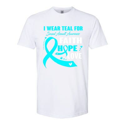 I Wear Teal For Sexual Assault Awareness Funny Gift Softstyle CVC T-Shirt