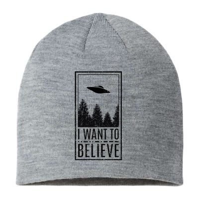 I Want To Believe Ufo Believer Alien Conspiracy Sustainable Beanie