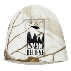 I Want To Believe Ufo Believer Alien Conspiracy Kati - Camo Knit Beanie