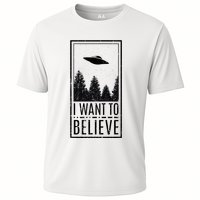 I Want To Believe Ufo Believer Alien Conspiracy Cooling Performance Crew T-Shirt