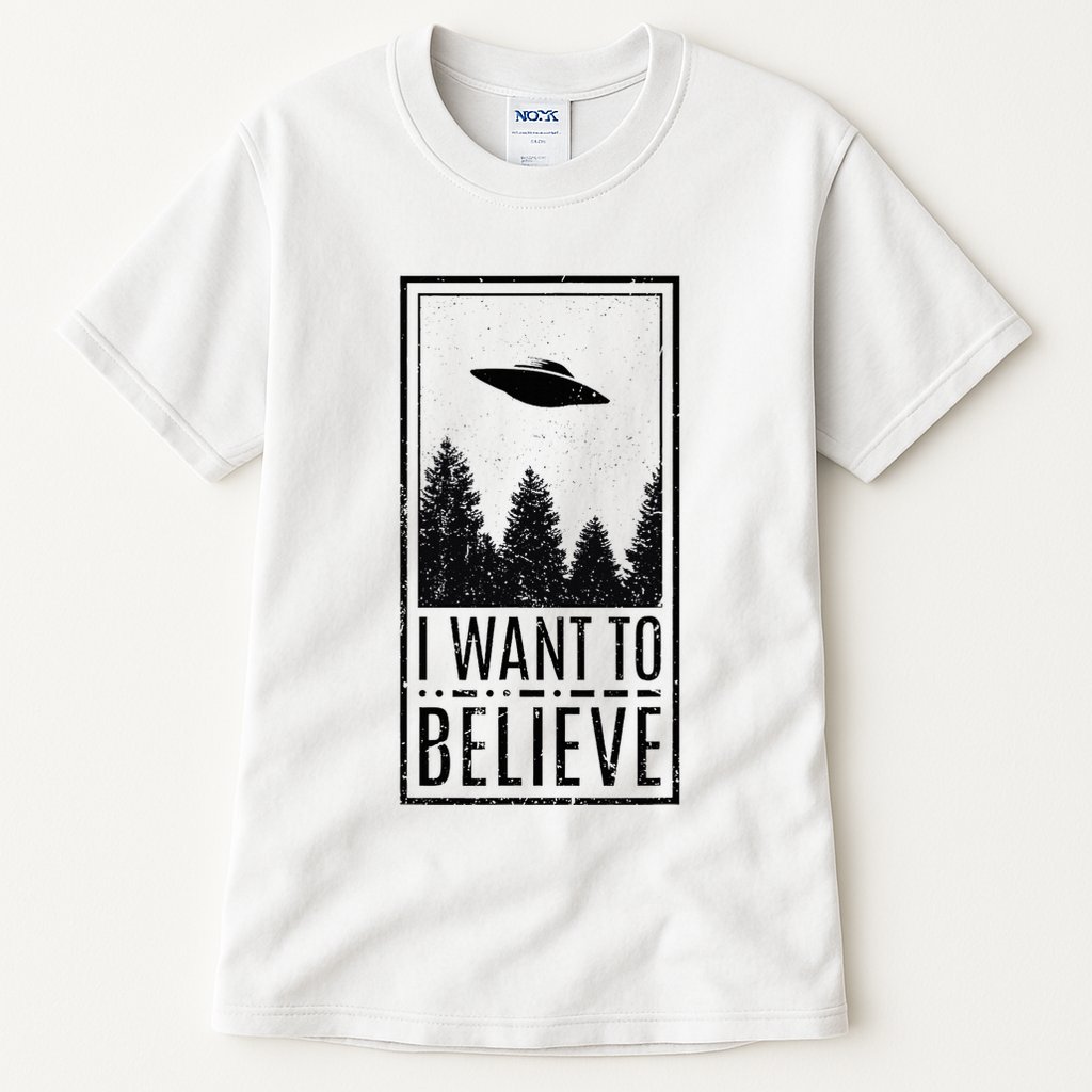 I Want To Believe Ufo Believer Alien Conspiracy Tall T-Shirt
