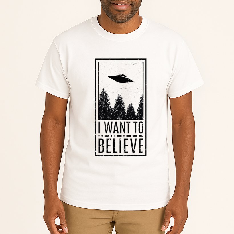 I Want To Believe Ufo Believer Alien Conspiracy Tall T-Shirt