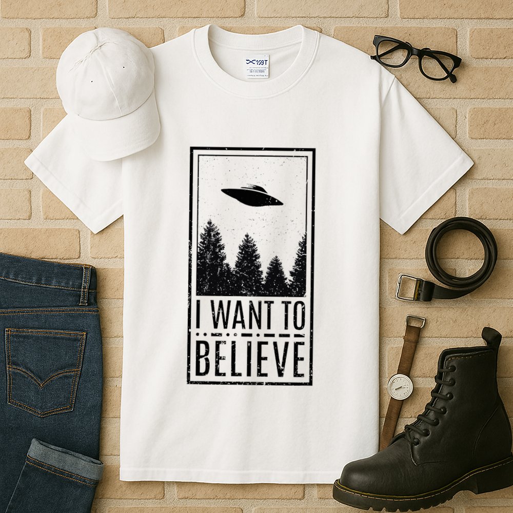 I Want To Believe Ufo Believer Alien Conspiracy Tall T-Shirt