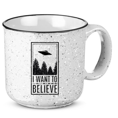 I Want To Believe Ufo Believer Alien Conspiracy 15oz Campfire Ceramic Mug