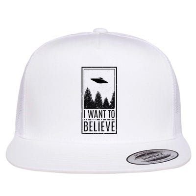 I Want To Believe Ufo Believer Alien Conspiracy Flatbill Hat