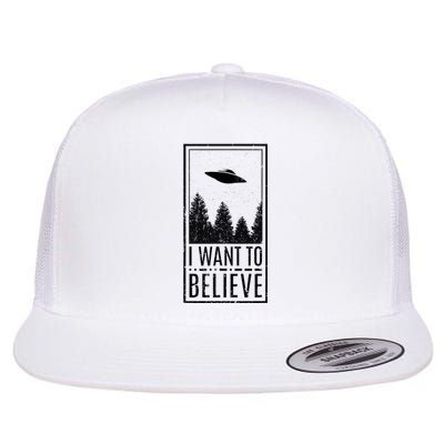 I Want To Believe Ufo Believer Alien Conspiracy Flat Bill Trucker Hat