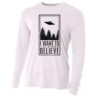 I Want To Believe Ufo Believer Alien Conspiracy Cooling Performance Long Sleeve Crew