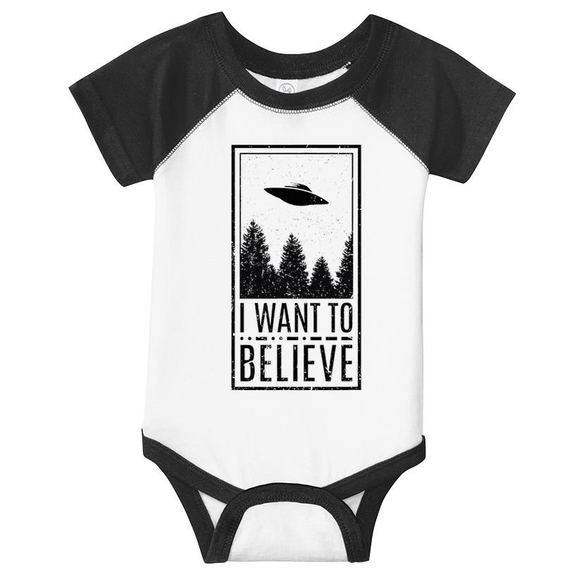 I Want To Believe Ufo Believer Alien Conspiracy Infant Baby Jersey Bodysuit