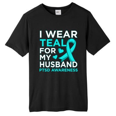 I Wear Teal For My Husband Ptsd Awareness Ribbon Graphic Gift Tall Fusion ChromaSoft Performance T-Shirt