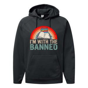 Im With The Banned Read Banned Books Lover Bookworm Performance Fleece Hoodie