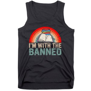 Im With The Banned Read Banned Books Lover Bookworm Tank Top