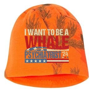 I Want To Be A Whale Psychiatrist Funny Political 2024 Kati - Camo Knit Beanie