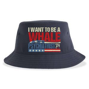 I Want To Be A Whale Psychiatrist Funny Political 2024 Sustainable Bucket Hat