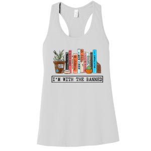 Im With The Banned Funny Book Readers I Read Banned Books Women's Racerback Tank