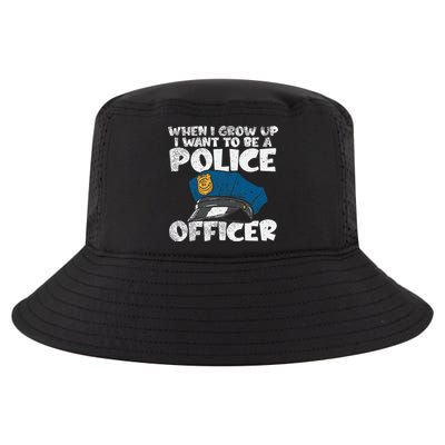 I Want To Be A Police Officer Blue Line Future Cop Cool Comfort Performance Bucket Hat