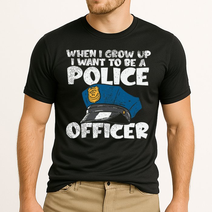 I Want To Be A Police Officer Blue Line Future Cop Cooling Performance Crew T-Shirt