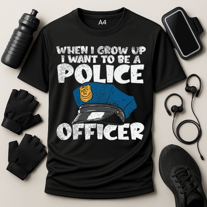 I Want To Be A Police Officer Blue Line Future Cop Cooling Performance Crew T-Shirt