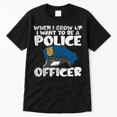 I Want To Be A Police Officer Blue Line Future Cop Tall T-Shirt