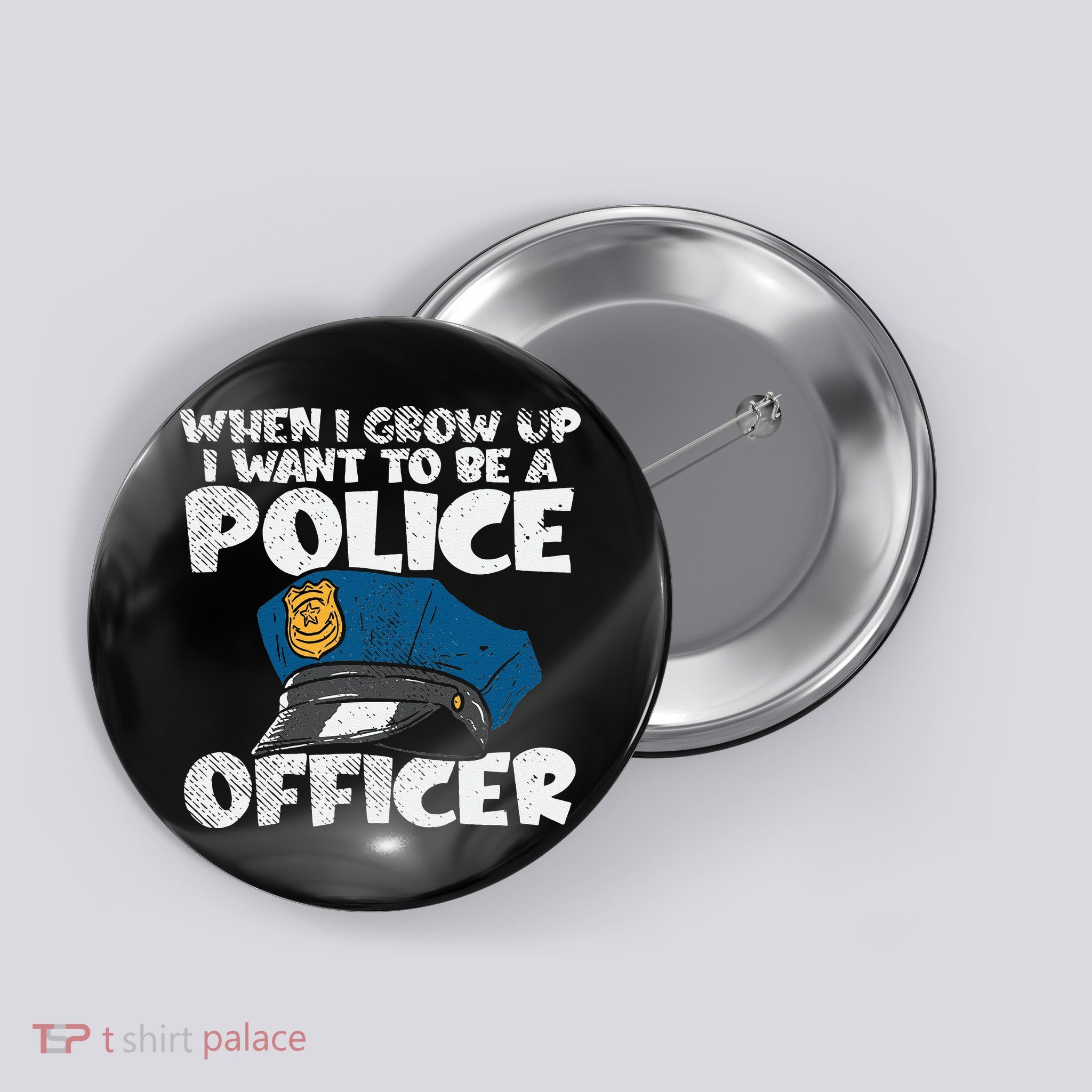 I Want To Be A Police Officer Blue Line Future Cop Button