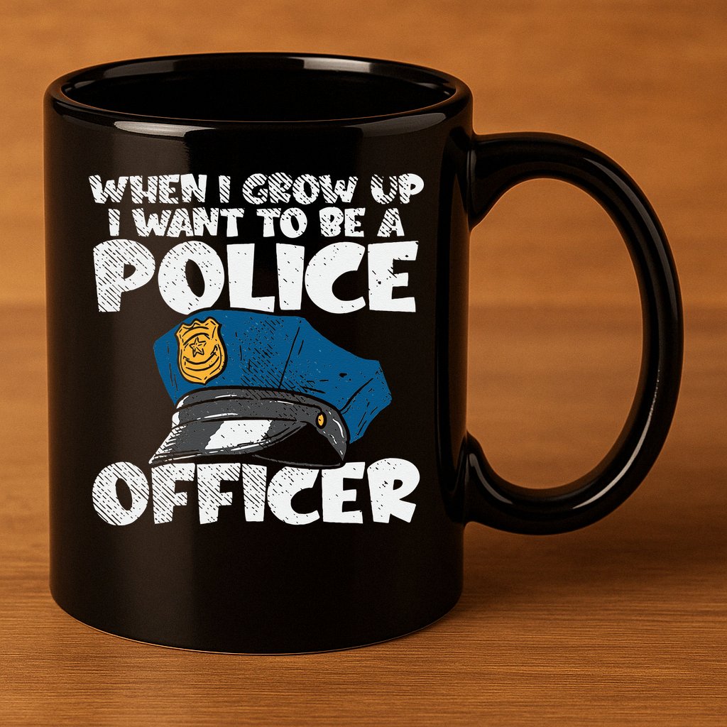 I Want To Be A Police Officer Blue Line Future Cop 11oz C Handle Ceramic Mug