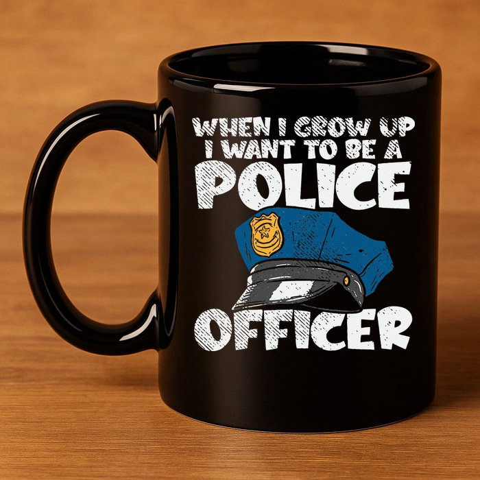 I Want To Be A Police Officer Blue Line Future Cop 11oz C Handle Ceramic Mug