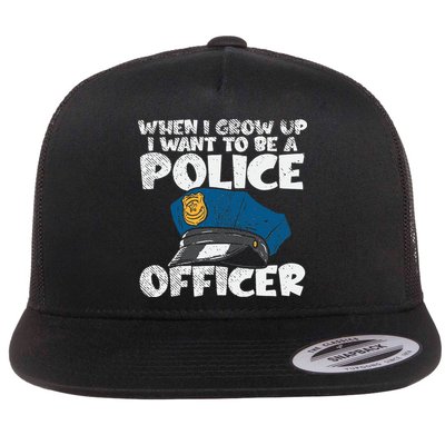 I Want To Be A Police Officer Blue Line Future Cop Flatbill Hat