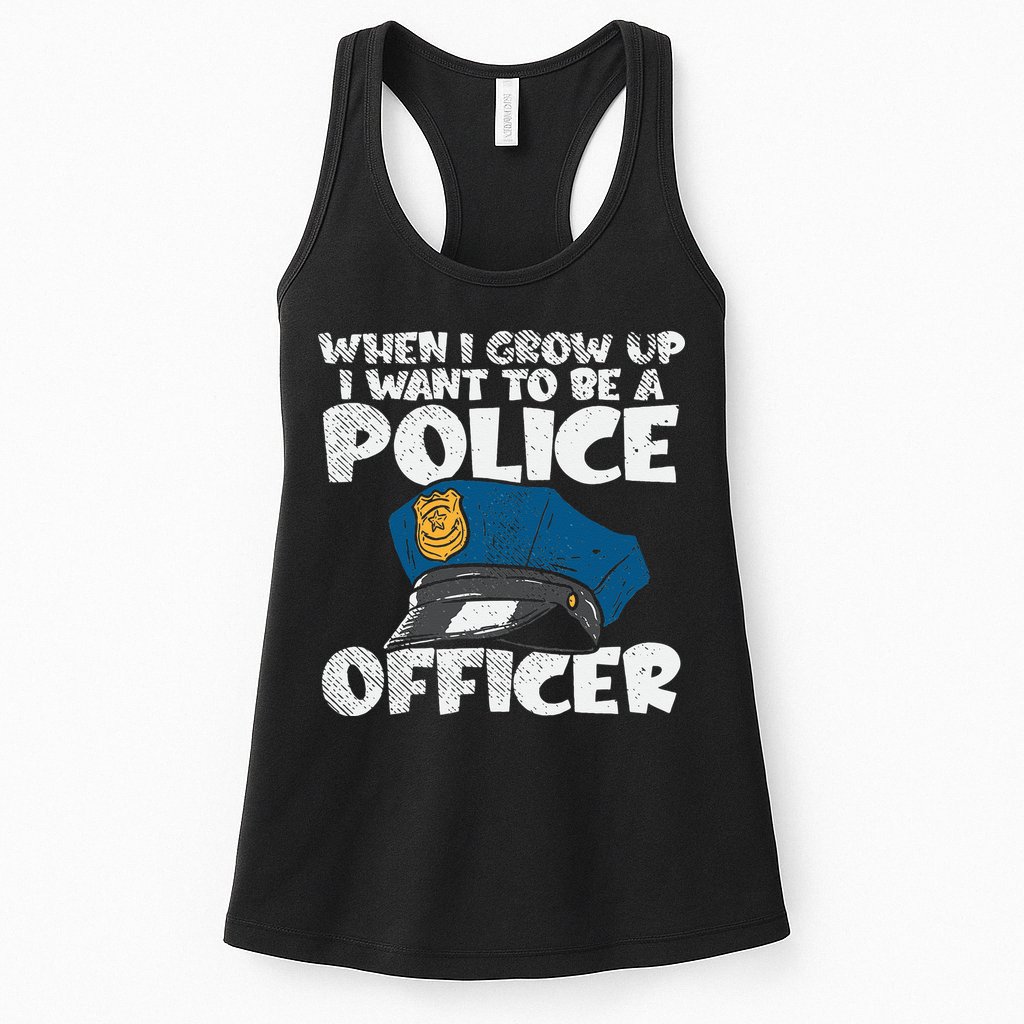 I Want To Be A Police Officer Blue Line Future Cop Womens Tank Top