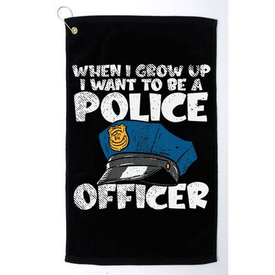 I Want To Be A Police Officer Blue Line Future Cop Golf Towel