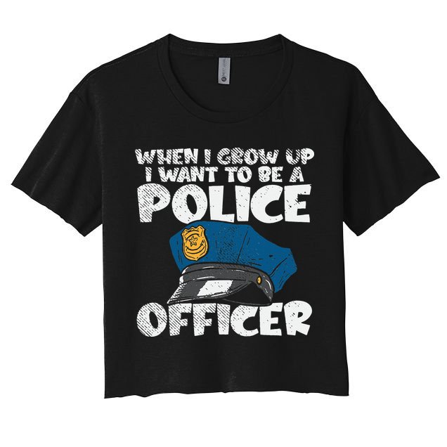 I Want To Be A Police Officer Blue Line Future Cop Crop Top