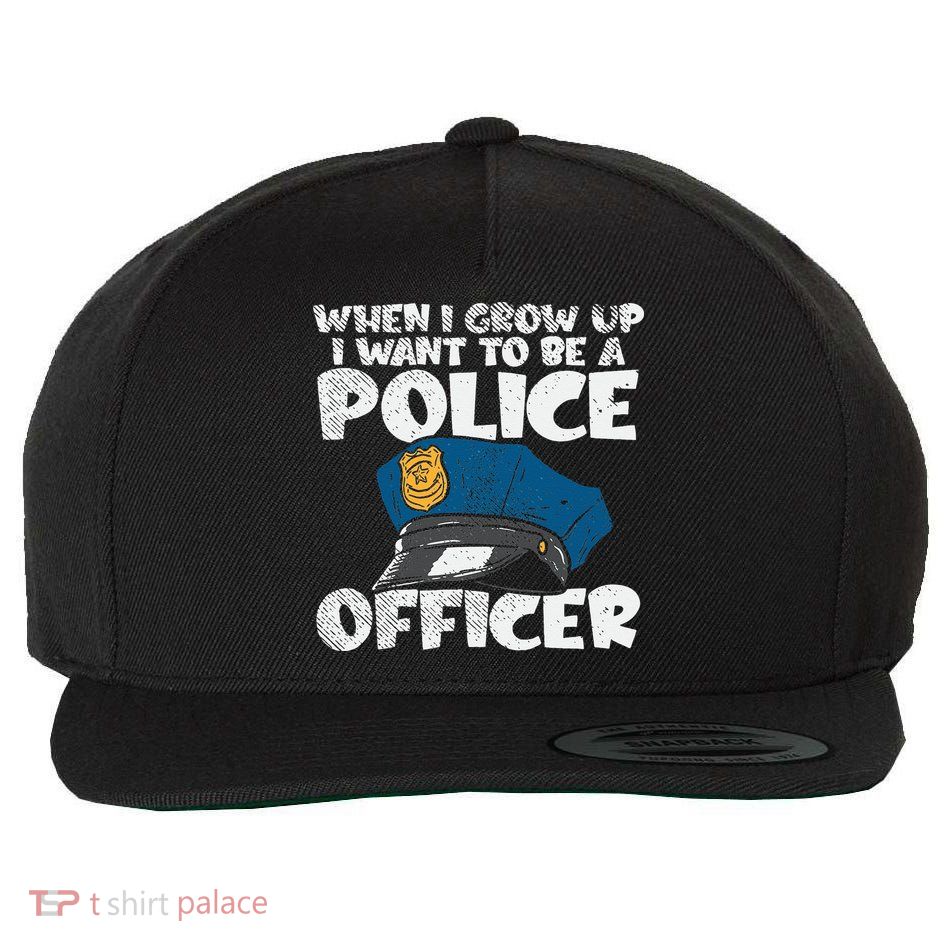 I Want To Be A Police Officer Blue Line Future Cop Wool Snapback Cap