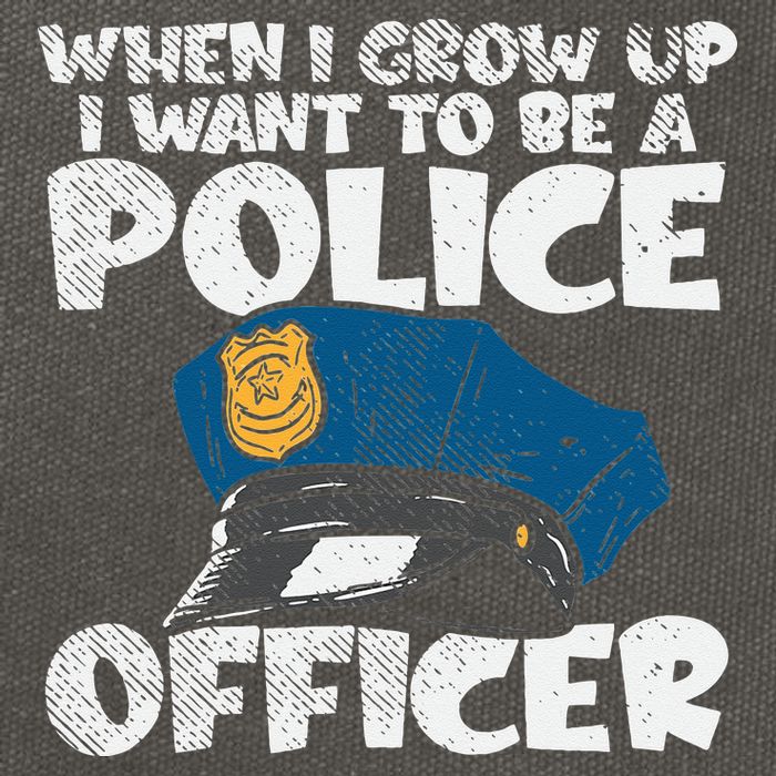 I Want To Be A Police Officer Blue Line Future Cop Cotton Canvas Backpack
